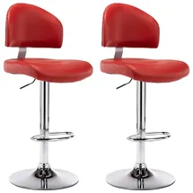 vidaXL Barhocker 2 Stk. Weinrot Kunstleder
