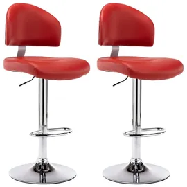 vidaXL Barhocker 2 Stk. Weinrot Kunstleder