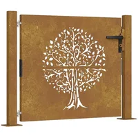 vidaXL Gartentor 105x105 cm Cortenstahl Baum-Design