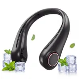 Snorthy Tragbarer Nackenventilator Blattloser Hals-Ventilator mit 5 Geschwindigkeiten USB Halsventilatoren Aufladbar für Reisen Sport Innen Außen