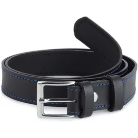 Ladeheid Kindergürtel Leder 2,5 cm Blau/Schwarz 70