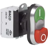 BACO BAL61QB21A L61QB21A Doppeldrucktaster Frontring Kunststoff, verchromt Grün, Rot 1St.