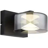 GLOBO LED-Wandleuchte Belinda, rauchgrau, Breite 15 cm