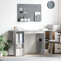 VidaXL Grauer Computertisch Betongrau Holzwerkstoff mit Beton-Optik