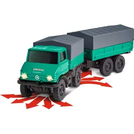 CARSON RC-Auto Mercedes-Benz Unimog Forst mit Hänger 2,4G RTR grau (500504165)