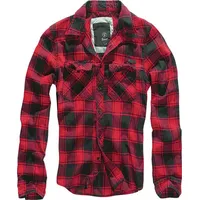 Brandit Textil Check Langarmhemd Red / Black 7XL
