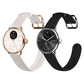 Withings ScanWatch 2 38 mm perl weiß/rosegold, Sport Fluorelastomer-Armband weiß/rosegold