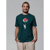 wat? APPAREL T-Shirt Little Balloon Astronaut in Dunkelgrün | Gr.: 54