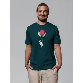 wat? APPAREL T-Shirt Little Balloon Astronaut in Dunkelgrün | Gr.: 54