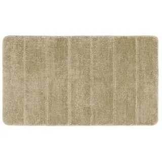 WENKO Badteppich Steps Sand, 70 x 120 cm, Badematte, rutschhemmend, außergewöhnlich weiche und dichte Qualität