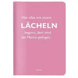 Cedon Heft A6 kariert, "Wer alles mit einem Lächeln beginnt, dem wird das Meiste gelingen." (Dalai Lama)