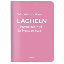 Cedon Heft A6 kariert, "Wer alles mit einem Lächeln beginnt, dem wird das Meiste gelingen." (Dalai Lama)