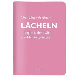 Cedon Heft A6 kariert, "Wer alles mit einem Lächeln beginnt, dem wird das Meiste gelingen." (Dalai Lama)