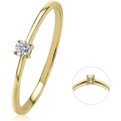 Diamantring ONE ELEMENT "0,07 ct Diamant Brillant Ring aus 585 Gelbgold" Gr. 56, gold, Fingerringe, Damen, 56,mit Diamant, Gelbgold 585-Diamanten, Gelbgold 585, Diamanten, Damen Gold Schmuck