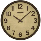 Holzwerk Funkwanduhr BOHO Ratten Designer Funk Holz Wand Uhr (Nahezu lautloses Uhrwerk, analog, 30 cm) braun