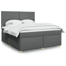 vidaXL Boxspringbett 180 x 200 cm Dunkelgrau