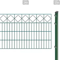 Arvotec Doppelstabmattenzaun »EXCLUSIVE 80 zum Einbetonieren "Karo" mit Zierleiste«, Zaunhöhe 80 cm, Zaunlänge 2 - 60 m 91561443-0 dunkelgrün H/L: 80 cm x 48 m