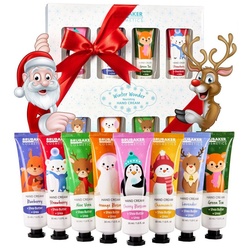 BRUBAKER Handcreme Pflegecreme Geschenkset Winter Wonderland Edition Handpflege Geschenk Set Weihnachten mit Urea und Sheabutter für Frauen und Männer, 8-tlg., feuchtigkeitsspendende Handpflegecreme bunt