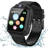 Smartwatch Kinder, Kinder Smartwatch mit GPS mit SIM, Smart Watch Kinder Wasserdichte Anruf mit Sprachchat Voice Chat Telefon Kinderuhr SOS Spiel Kamera Musik, Geschenk für Junge Mädchen Studenten