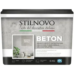 STILNOVO Beton, 6 kg für ca 5 m2, Weissgrau, Echt-Beton-Charakter, Pulverspachtel