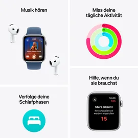 Apple Watch SE 2024 GPS 40 mm Aluminiumgehäuse Polarstern, Sport Loop Seegrün