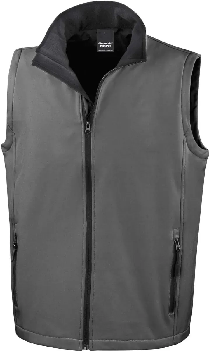 Result Core Herren 2-Lagen Softshell Gilet 'Printable' Bodywarmer R232M charcoal/black XXL