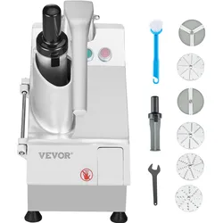 VEVOR Küchenmaschine Gemüseschneider Gemüsezerkleiner 6 Klingen 550W
