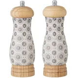 Bloomingville Salz und Pfeffermühle Elsa, grau, Keramik, 2er Set