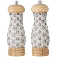 Bloomingville Salz und Pfeffermühle Elsa, grau, Keramik, 2er Set