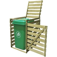 Hommdiy Mülltonnenbox für 4Tonnen /3Tonnen/2Tonnen/1Tonnen 240L,Mülltonnenverkleidung Müllcontainer (1 Bins, Holzfarbe)