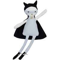 FABELAB Stoff-Puppe Little Superhero (28cm) in schwarz/weiß
