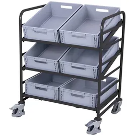 Cordes VarioFit Eurokastenwagen mit 6 Kunststoffkisten RAL 7016