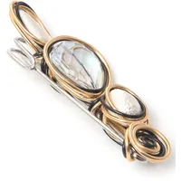 FIRETTI Brosche Schmuck Geschenk Ansteckschmuck tricolor, mit Glasstein goldfarben|schwarz