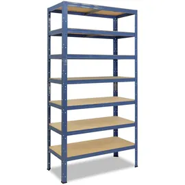 shelfplaza Schwerlastregal Metall 230x50x40 cm blau 7 Böden 125 kg Traglast pro Boden