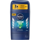 NIVEA Men Fresh Kick 48H Deodorant Stick Antiperspirant 50 ml für Manner
