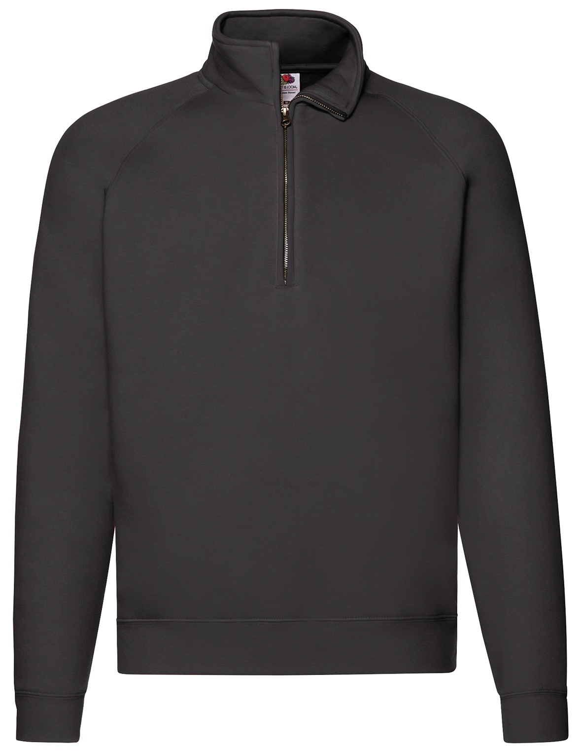 Fruit of the Loom Premium PREMIUM ZIP NECK SWEAT - Herren Sweatshirt mit Reißverschluss, schwarz, XL