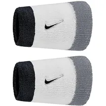 Nike Swoosh Classic Doublewide Wristbands 2er Pack Schweißbänder Tennis Fitness Running Handgelenkbänder breit, White/Cool Grey/Black, One Size