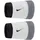 Nike Swoosh Classic Doublewide Wristbands 2er Pack Schweißbänder Tennis Fitness Running Handgelenkbänder breit, White/Cool Grey/Black, One Size
