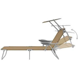 furnicato Sonnenliege 189 x 58 x 27 cm Taupe