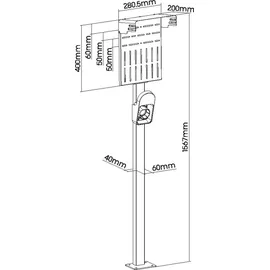 InLine Universal Wallbox-Standfuß mit EV-Ladekabel Halterung, schwarz
