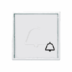 ELSO Joy Wippe mit großem Schriftfeld 50x50mm und Symbol Klingel, reinweiß