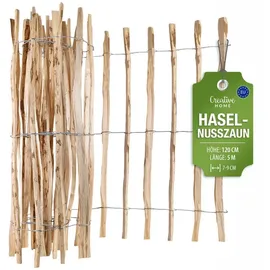 Creative Home Staketenzaun 500 x 120 cm Haselnuss