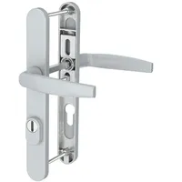 MS Beschläge Aluminium Schmalrahmengarnitur Silber 92mm Abstand Haustür Nebeneingangstüre