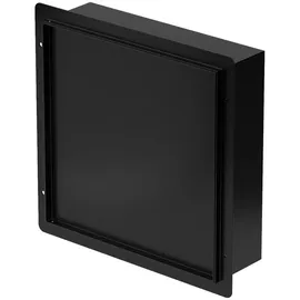 luxebath Duschnische Schwarz, Metall, Quadratisch, 30x10x30 cm, Badezimmer Baden & Duschen, Duschablagen