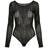 URBAN CLASSICS Body Urban Classics Damen Ladies Flock Lace Body schwarz 4XL