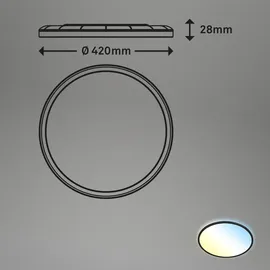 Briloner LED Panel Slim 1 schwarz Ø 42 cm