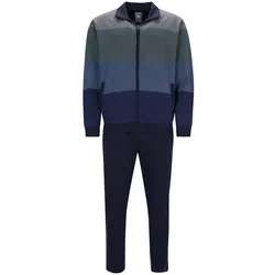 hajo Herren Hausanzug - lang, Zip-Jacke, Klima-Komfort, Homewear Blau 2XL