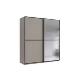möbel-direkt.de Schwebetürenschrank Ulm 180 x 198 x 65 cm Grau