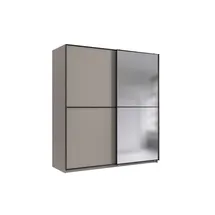 möbel-direkt.de Schwebetürenschrank Ulm 180 x 198 x 65 cm Grau