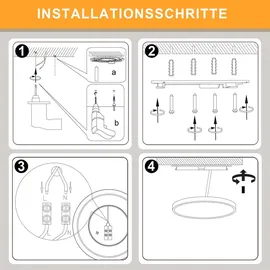 ZMH 3ER Deckenlampe 24W rund schwarz